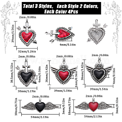 24шт 6 стиля подвески из сплава с эмалью&nbsp;ENAM-SC0005-03