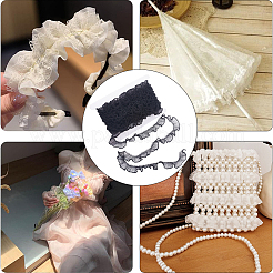 10 ярд плиссированной кружевной отделки из полиэстера&nbsp;OCOR-GF0003-52B