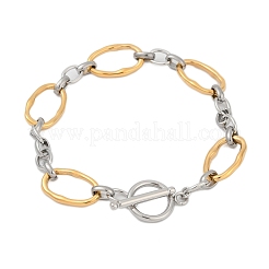 Браслеты из нержавеющей стали 304 с овальными звеньями для мужчин и женщин&nbsp;BJEW-Z108-03GP