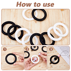 10шт 2-х цветные кольцевые силиконовые бусины&nbsp;SIL-DC0001-79