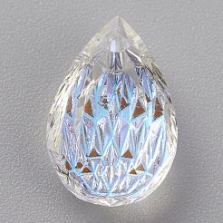 Подвески из тисненого стекла со стразами&nbsp;GLAA-J101-05A-001SI