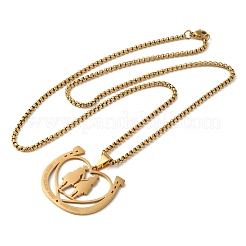 Подковы с парными подвесками из нержавеющей стали 201 для женщин и мужчин NJEW-F324-04G