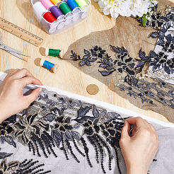 2 шт. 2 стиля цветочный узор полиэстер кружево компьютерная вышивка орнамент аксессуары&nbsp;DIY-NB0014-56B