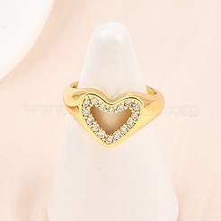 Манжеты из латуни с микро паве кубический цирконий для женщин&nbsp;RJEW-Z113-41G