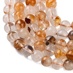 Натуральный желтый гематоидный кварц/золотые целебные кварцевые бусины нити&nbsp;G-C268-B01-01