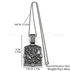 Мужские ожерелья с подвеской в виде рыцарского креста из нержавеющей стали 304&nbsp;FS-WG71F72-01
