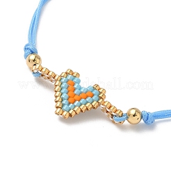 Стеклянные бусины браслеты в форме сердца&nbsp;BJEW-MZ00217-03