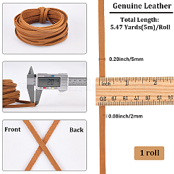 5 м плоские шнуры из коровьей кожи&nbsp;WL-GF0001-27C-01