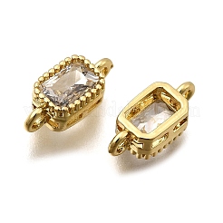 Настоящие 18k позолоченные латунные соединители с микропаве с кубическим цирконием&nbsp;ZIRC-L100-009G-07