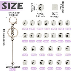 Наборы для самостоятельного изготовления брелоков из нержавеющей стали с бусинами&nbsp;KEYC-TA0001-63