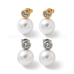 Круглые серьги-гвоздики из нержавеющей стали 304 с ионным покрытием (IP)&nbsp;EJEW-C099-17D