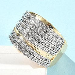 Латунные микро проложить кубического циркония кольца&nbsp;RJEW-D307-04G-A