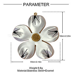 Большие эмалевые подвески из нержавеющей стали 304&nbsp;STAS-OY004-79G
