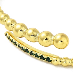 Латунь микро проложить кубического циркония манжеты браслеты&nbsp;BJEW-E095-02G