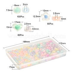240шт 3 стиля прозрачные акриловые бусины&nbsp;FACR-YW0001-04