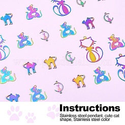 40 шт. 4 стиля подвески из нержавеющей стали 201&nbsp;STAS-YW0002-62MC