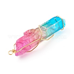 Гальванизировать природный кристалл кварца подвески&nbsp;PALLOY-JF00741-02