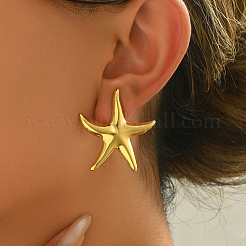 Стильные серьги-гвоздики в форме морской звезды из нержавеющей стали 201&nbsp;ZQ5890