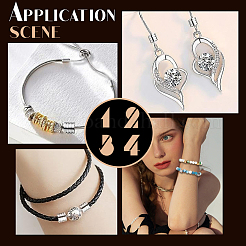 24 шт. 2-х цветные бусины из нержавеющей стали 304&nbsp;STAS-SC0009-34