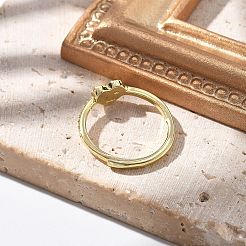 Регулируемые кольца для женщин с микропаве из латуни и кубическими цирконами&nbsp;RJEW-U032-05G