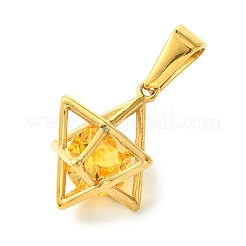 Подвески из нержавеющей стали 304 с микропаве из золота и кубическим цирконием с вакуумным покрытием pvd&nbsp;STAS-L275-04G