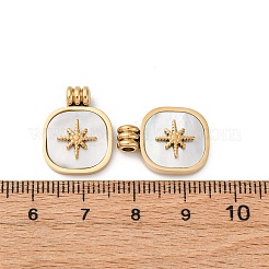 Подвески из натуральной белой ракушки из нержавеющей стали 304&nbsp;STAS-L022-522G