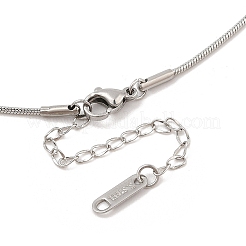 Ожерелья из круглой цепочки-змейки с подвеской-цветком из нержавеющей стали 304&nbsp;NJEW-H044-07P