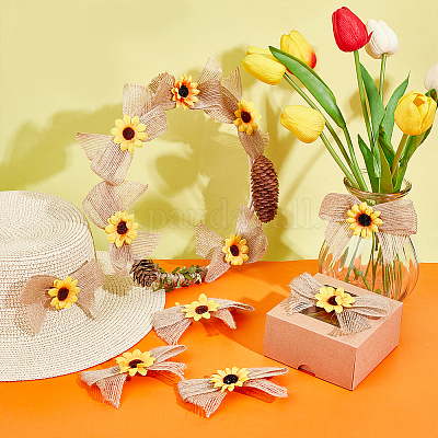 Льняные аксессуары с бантом&nbsp;LS-DIY-WH0430-069-1