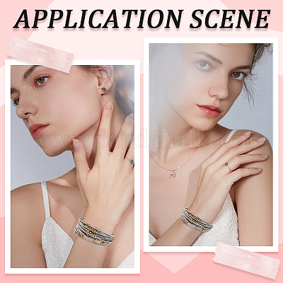 16шт. браслет-сателлит из нержавеющей стали для женщин&nbsp;BJEW-SP0001-16B-1