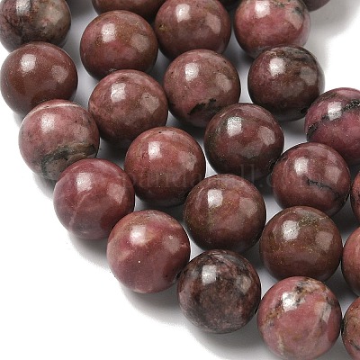 Естественно родонит круглый шарик нити&nbsp;G-J302-10-12mm-01-1