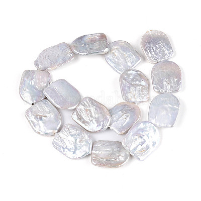 Нити бусин из натурального зернистого жемчуга кеши в стиле барокко&nbsp;PEAR-S022-08-1