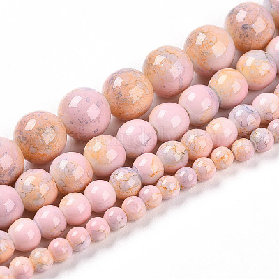 Выпечка окрашенные стеклянные бусины&nbsp;X1-DGLA-N003-10mm-C01-1