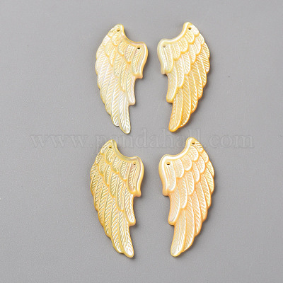 Левая и правая натуральные желтые ракушечные бусины SSHEL-Q311-003-1