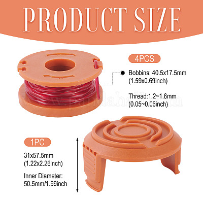 5 шт. сменные катушки для лески триммера WA0010 с колпачком для триммера Worx&nbsp;FIND-TAC0011-128E-1