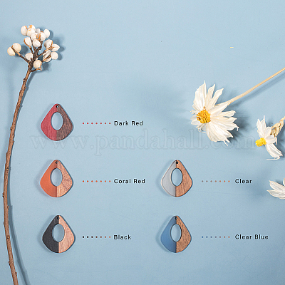 Подвески из смолы и дерева&nbsp;RESI-OL0001-08A-1