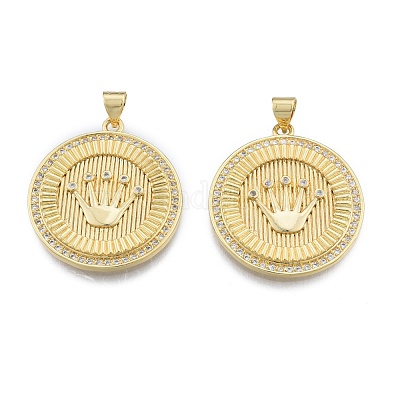 Латунные микропаве прозрачные подвески с фианитом KK-G431-08G-1