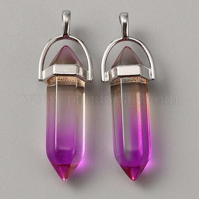 Стеклянные двойные заостренные подвески G-WH0016-41D-1