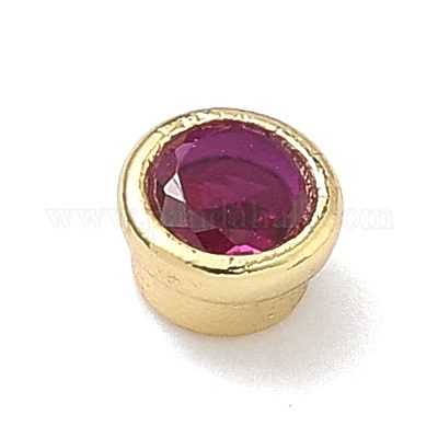 Плоские круглые латунные микропаве кабошоны из кубического циркония&nbsp;KK-P345-13G-A05-1