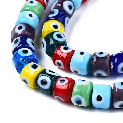 Ручной сглаза бусины бисер нитей&nbsp;LAMP-WH0006-05I-1