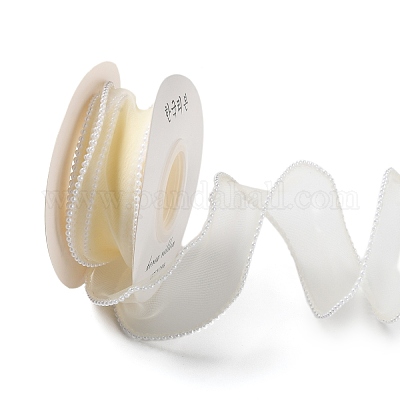 5 ярд сетчатой ленты с жемчужной окантовкой из АБС-пластика для изготовления бантов OCOR-B004-01A-06-1