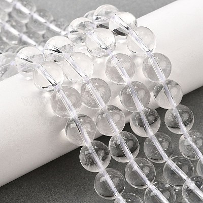 Круглые нити кристалл из бисера природного кварца&nbsp;G-H1648-10mm-01N-AAA-1