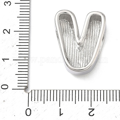 Латунные бусины с инициалами&nbsp;KK-B167-27P-01V-1