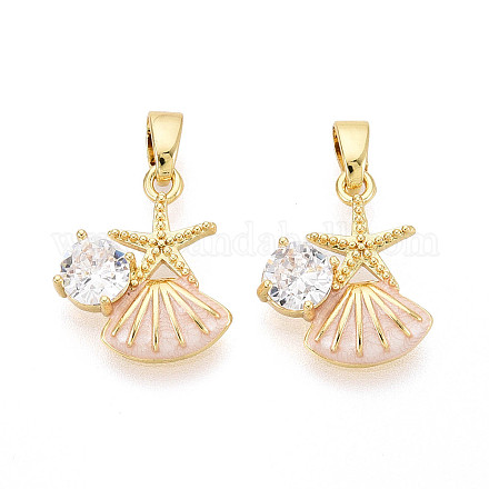 Латунные микропаве прозрачные кубические циркониевые подвески KK-N259-09A-G-1