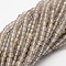 Faceted Natural Agate Round Beads Strands, Dyed, Gray, 4mm, Hole: 1mm, about 92pcs/strand, 14.6 inch