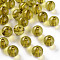 Transparent Acrylic Beads, Round, Goldenrod, 12x11mm, Hole: 2.5mm, about 566pcs/500g