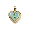 304 Stainless Steel Locket Pendants, Ion Plating(IP), Heart with Pattern Charms, Deep Sky Blue, 25x22.5x5.5mm, Hole: 8x4mm, Inner Diameter: 16.5x16.5mm