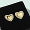 Brass Micro Pave Clear Cubic Zirconia Stud Earrings for Women, Heart, Real 18K Gold Plated, 11.5x13mm