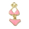 Golden Tone Alloy Enamel Pendants, Bikini Charms, Pink, 30x14x4.5mm, Hole: 2mm