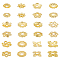 24Pcs 12 Styles Brass Spacer Beads, Mixed Shapes, Real 18K Gold Plated, 4~6x4~6x1~2.5mm, Hole: 1~1.5mm, 2pcs/style