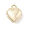 Brass Charms, Cadmium Free & Nickel Free & Lead Free, Heart, Real 18K Gold Plated, 10x8.5x4.5mm, Hole: 1.4mm